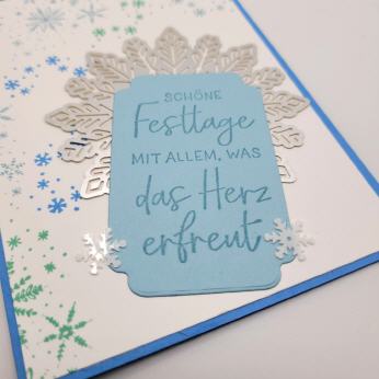 Weihnachtskarte, Azurblau No2