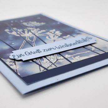 Weihnachtskarte in Rauchblau