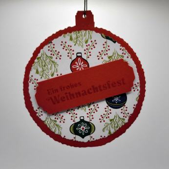 Christbaumkugel zum Befüllen in Glutrot