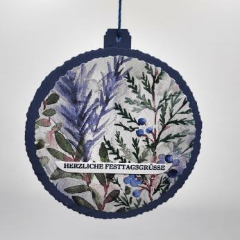 Christbaumkugel zum Befüllen in Abendblau