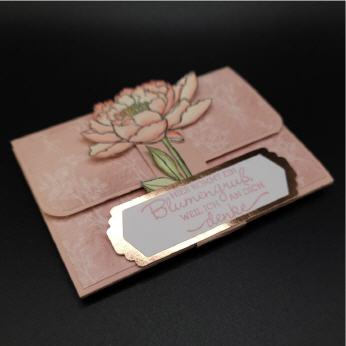 Gutscheinkarte "Blumengru&szlig;", Zartrosa