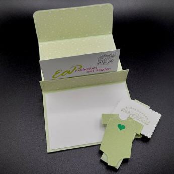 Gutscheinkarte Strampler zur Geburt, Lindgr&uuml;n