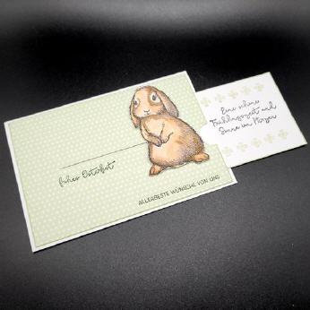 Karte Osterw&uuml;nsche mit Hase, Grundwei&szlig;