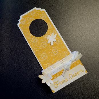 Flaschenanh&auml;nger Frohe Ostern, Grundweiss